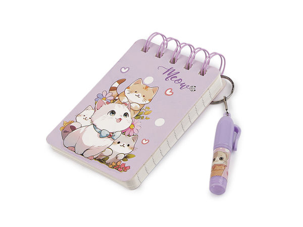 Kinder-Notizbuch / Liniertes Spiralnotizbuch mit Stift