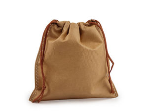 Premium Vlies-Kordelzugbeutel für Geschenke & Produktverpackungen in Beige (16x17 cm)