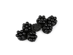 Eleganter Perlen-Textilverschluss - Zweiteiliger Premium-Verschluss im Soutache-Stil (Schwarz)