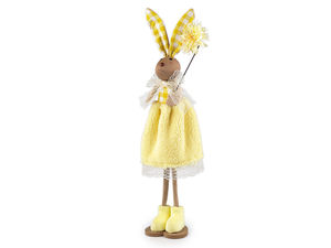 Plüsch-Osterhase mit Blume - Deko-Figur für Frühling & Ostern