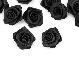 Premium Mini-Satinröschen Applikationen - 20mm Deko-Satinrosen zum Nähen, Scrapbooking und Basteln