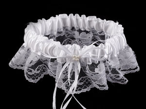 Brautstrumpfband mit Spitze