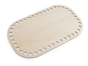 Premium-Holzboden zum Häkeln und Korbflechten - 15x25 cm Naturholz-Boden für Handtaschen, Taschen und Körbe