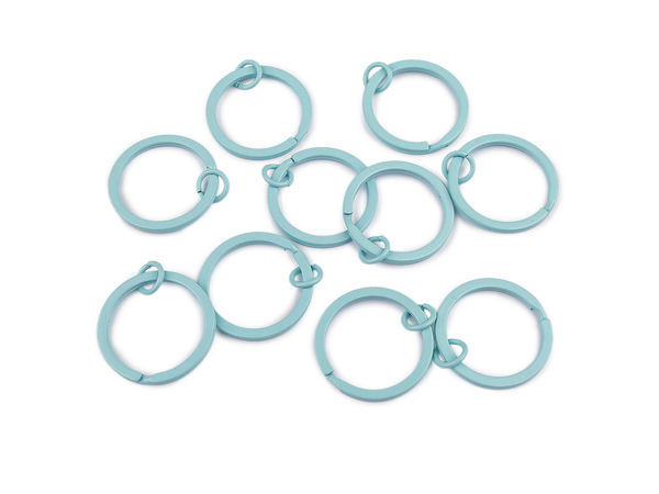 Premium flacher lackierter Schlüsselring mit Verbindungsöse (30mm) - Mehrfarbiger Anhänger-Verbinder