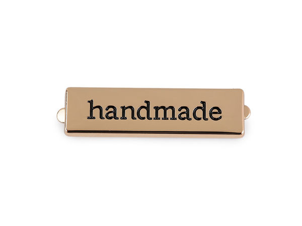 Premium-Metall-Labels 'Handmade' für Taschen, Geldbörsen und Kurzwaren