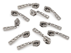 Premium Strass-Reißverschlussschieber mit Autolock für Nylon-Reißverschlüsse der Größe 5 und 6