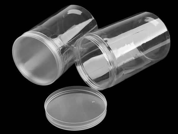 Transparente Kunststoff-Aufbewahrungsröhre mit Schraubdeckel (8,5 cm Durchmesser) – Klarsicht-Organizer für Bastelbedarf und Kurzwaren