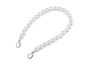 Eleganter Perlen-Trageriemen für Handtaschen, Clutches & Mobiltelefone (30cm) - Perlnickel