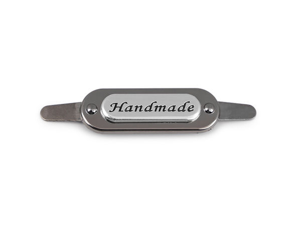 Metalletiketten mit "Handmade"-Gravur - Premium-Label für die Taschenherstellung