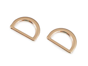 Premium flacher D-Ring (Halbring) in Roségold für Textilien und Schuhe - 15 mm
