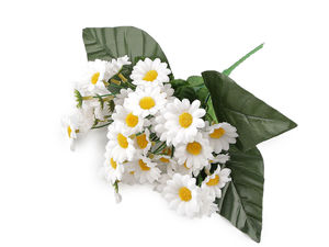 Premium Kunstblumenstrauß Margeriten - Lebensechte künstliche Wildblumen mit Stielen für Wohndekoration, Bastelarbeiten und Blumengestecke