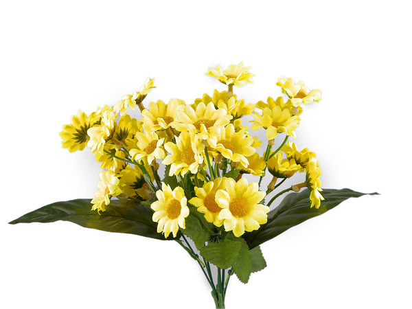 Premium Kunstblumenstrauß Margeriten - Lebensechte künstliche Wildblumen mit Stielen für Wohndekoration, Bastelarbeiten und Blumengestecke