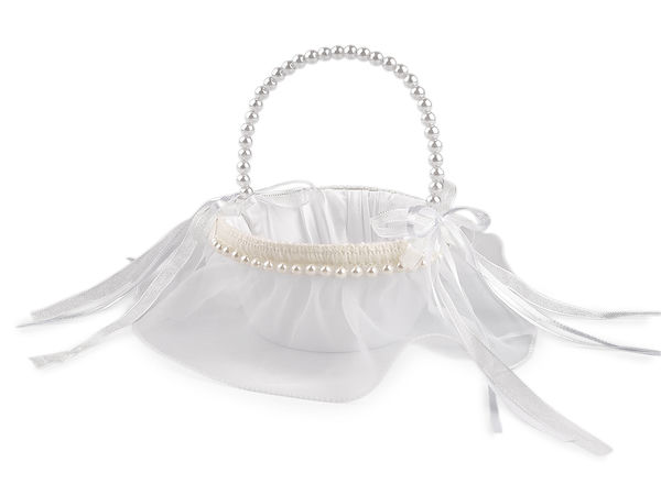 Elegantes Satin-Streukörbchen für Blumenmädchen und Brautjungfern - Mini-Zeremonienkörbchen