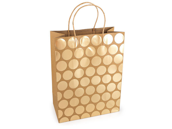 Geschenktüten aus Naturpapier mit beidseitigem Metallic-Druck - 24 x 31 cm