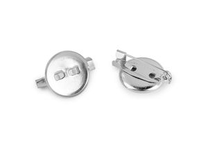 15mm Broschennadeln in Platin mit flacher Klebeplatte - Anstecknadel-Rohlinge für DIY-Schmuck & Bastelarbeiten