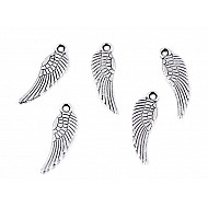 Anhänger / Charm Angel Wing, 5x17 mm (20 Stück Paket)