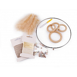 Kreatives Set - Dreamcatcher, Ø20 cm - lichtbeige