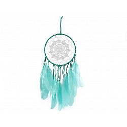 Dreamcatcher mit Spitze und Federn, 15 x 40 cm (Pack 3 Stück) - Mintgrün