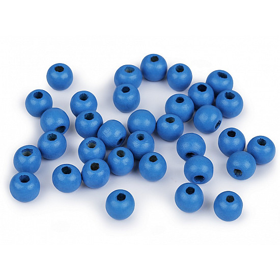 Holzperlen, Ø10 mm (20 g Packung) - Blau