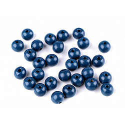 Holzperlen, Ø10 mm (Pack 20 g) - Blaue Delta