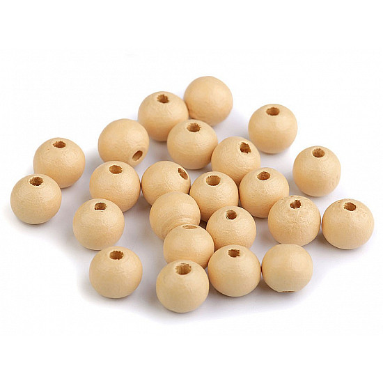 Holzperlen, Ø10 mm (20 g Packung) - Beige