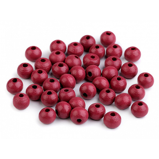 Holzperlen, Ø8 mm (20 g Packung) - Bordo