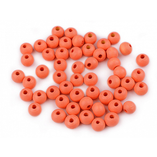 Holzperlen, Ø8 mm (Packung 20 g) - Orange