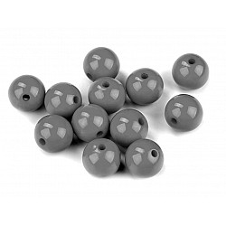 Kunststoffperlen, Ø12 mm (Pack 25 Stück) - Grau - geschlossen