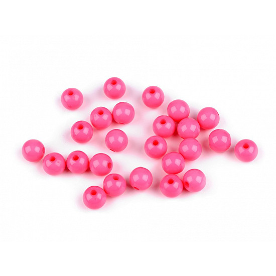 Kunststoffperlen, Ø8 mm (25-teiliges Paket) - Rosa