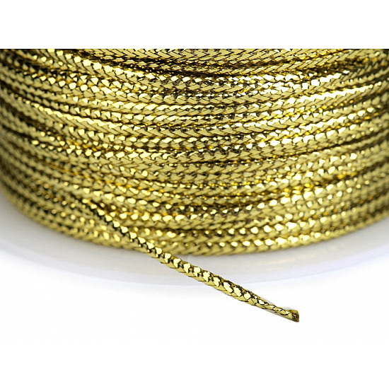 Schnur flach mit Lurex Breite 1,1 mm (rolle 50 m) - Gold hell