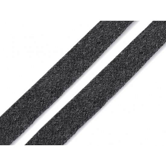 11–15 mm breite flache Kleiderkordel (karte 10 m) - grau-trüb