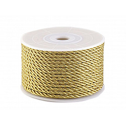 Kordelband mit Lurex Ø2,5 mm (rolle 20 m) - gold