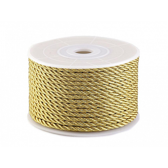 Kordelband mit Lurex Ø2,5 mm (rolle 20 m) - gold