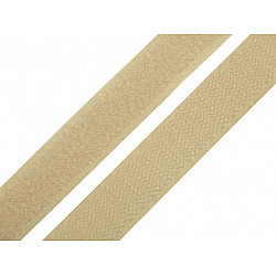 Klettverschluss Haken + Plüsch Breite 20 mm, Beige