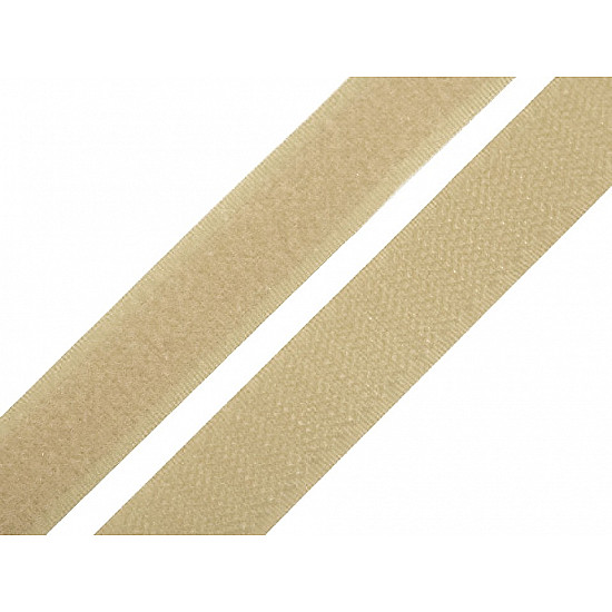 Klettverschluss Haken + Plüsch Breite 20 mm, Beige