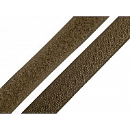 Klettverschluss Haken + Plüsch Breite 20 mm, Grün-khaki