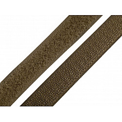 Klettverschluss Haken + Plüsch Breite 20 mm, Grün-khaki