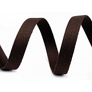 HERRINGBONE Baumwollband, Breite 10 mm (Rolle 50 m) - braune Schokolade