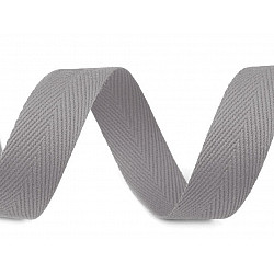 HERRINGBONE Baumwollband, Breite 20 mm (Rolle 50 m) - Grau Paloma