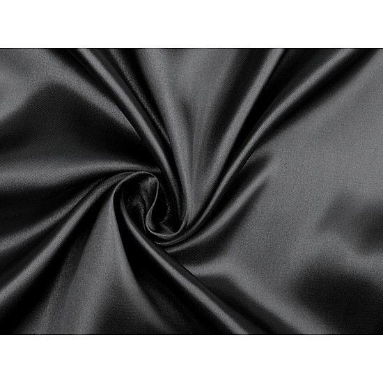 Satin elastisch zu Meter - schwarz