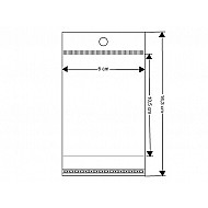 Cellophanbeutel mit Klebestreifen zum Aufhängen 6x10,5 cm (Packung 100 Stück)