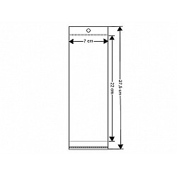 Cellophanbeutel mit Klebestreifen zum Aufhängen 7x22 cm (Packung 100 Stück)