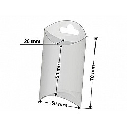 Transparente Kunststoffbox zum Aufhängen (Packung 50 Stück)