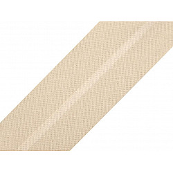 Schrägband Baumwolle Breite 20 mm gefalzt (karte 25 m) - créme