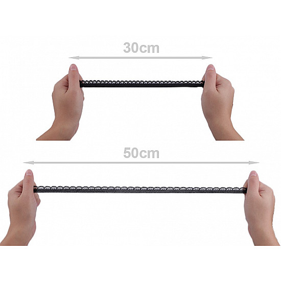 Elastische dekorative Schnürung, 15 mm breit (Rolle 20 m) - Weiß