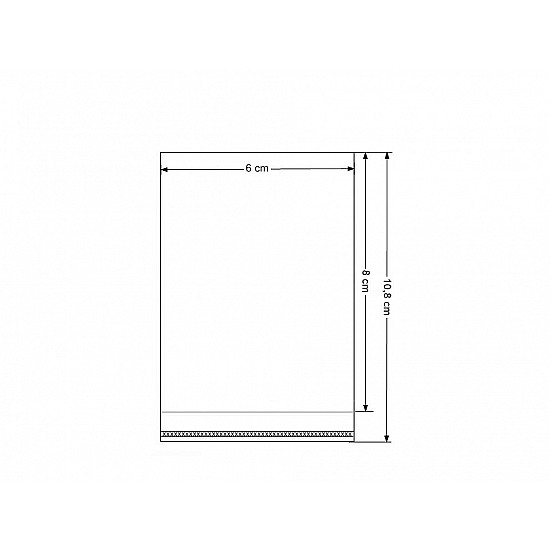 Cellophanbeutel mit Klebestreifen 6x8 cm (Packung 100 Stück)