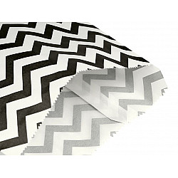 Papiertüte 13x17 cm (Packung 100 Stück) - weiß-schwarz - chevron