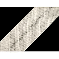 Schrägband Baumwolle Breite 30 mm gefalzt (karte 25 m) - creme