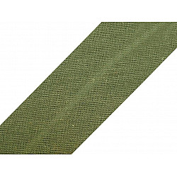 Schrägband Baumwolle Breite 30 mm gefalzt (karte 25 m) - khaki