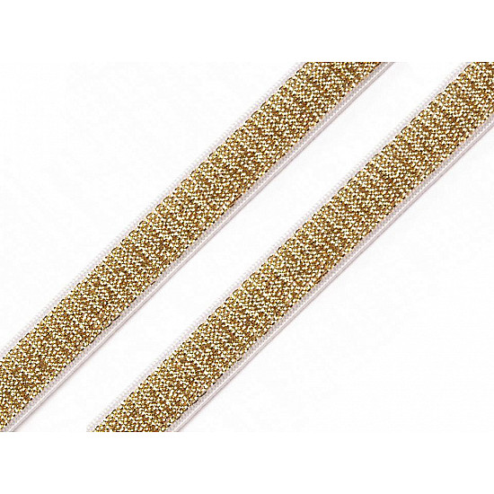 Elastische weiche Kleidungsstücke / Lurex-Zahnspangen, 10 mm breit - goldene Breite